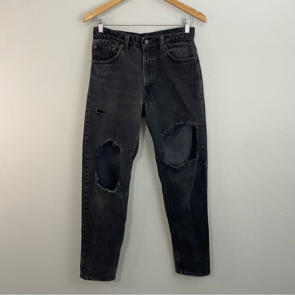 Levi's 550 Vintage‎ Orange Tag W29 L32 Black Distressed Jeans